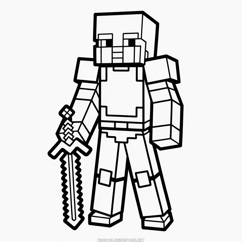 Minecraft Armor Coloring Page