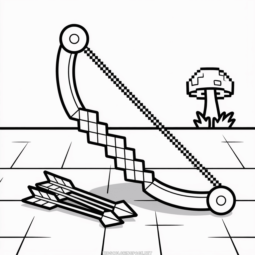 Minecraft Bow Coloring Page