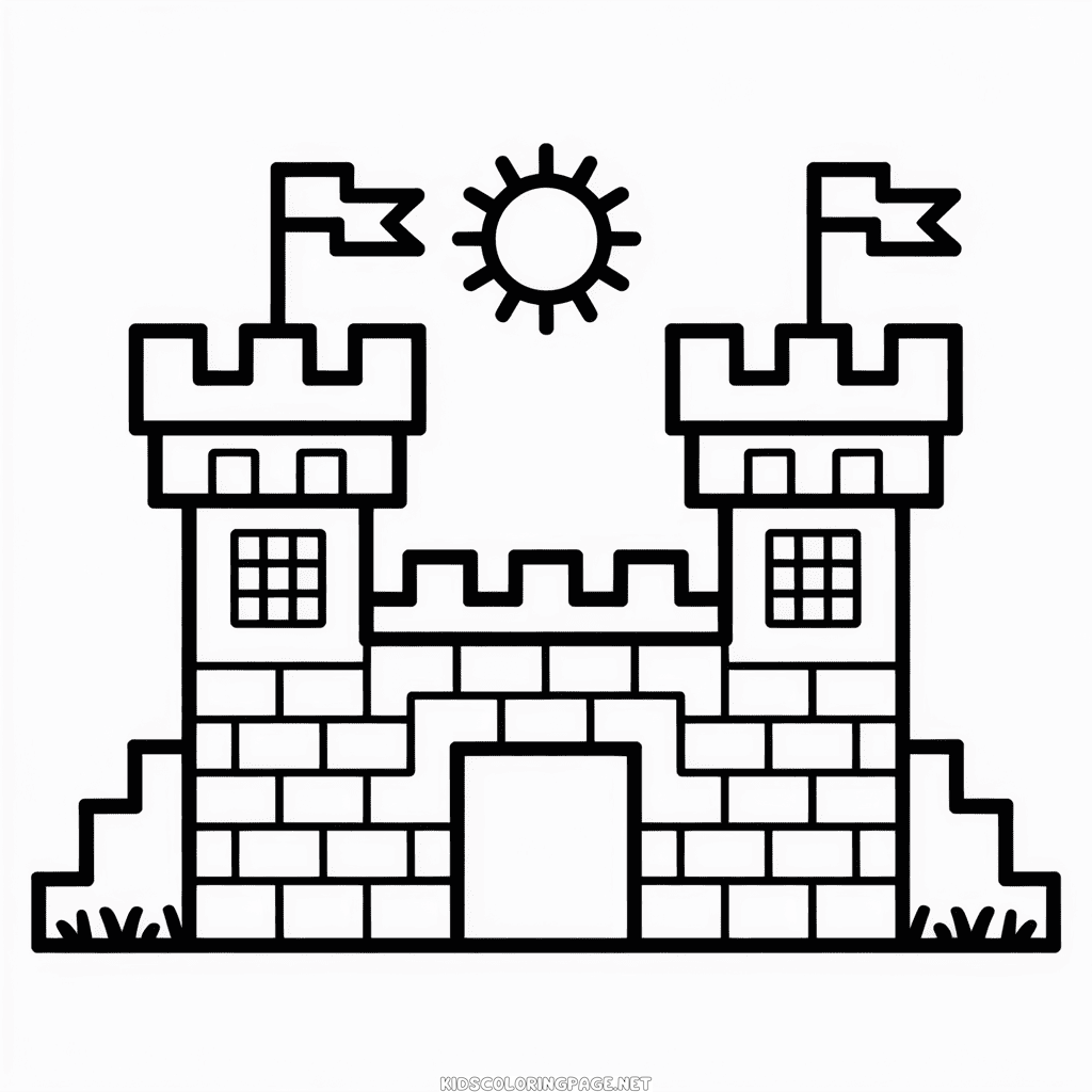Minecraft Castle Coloring Page