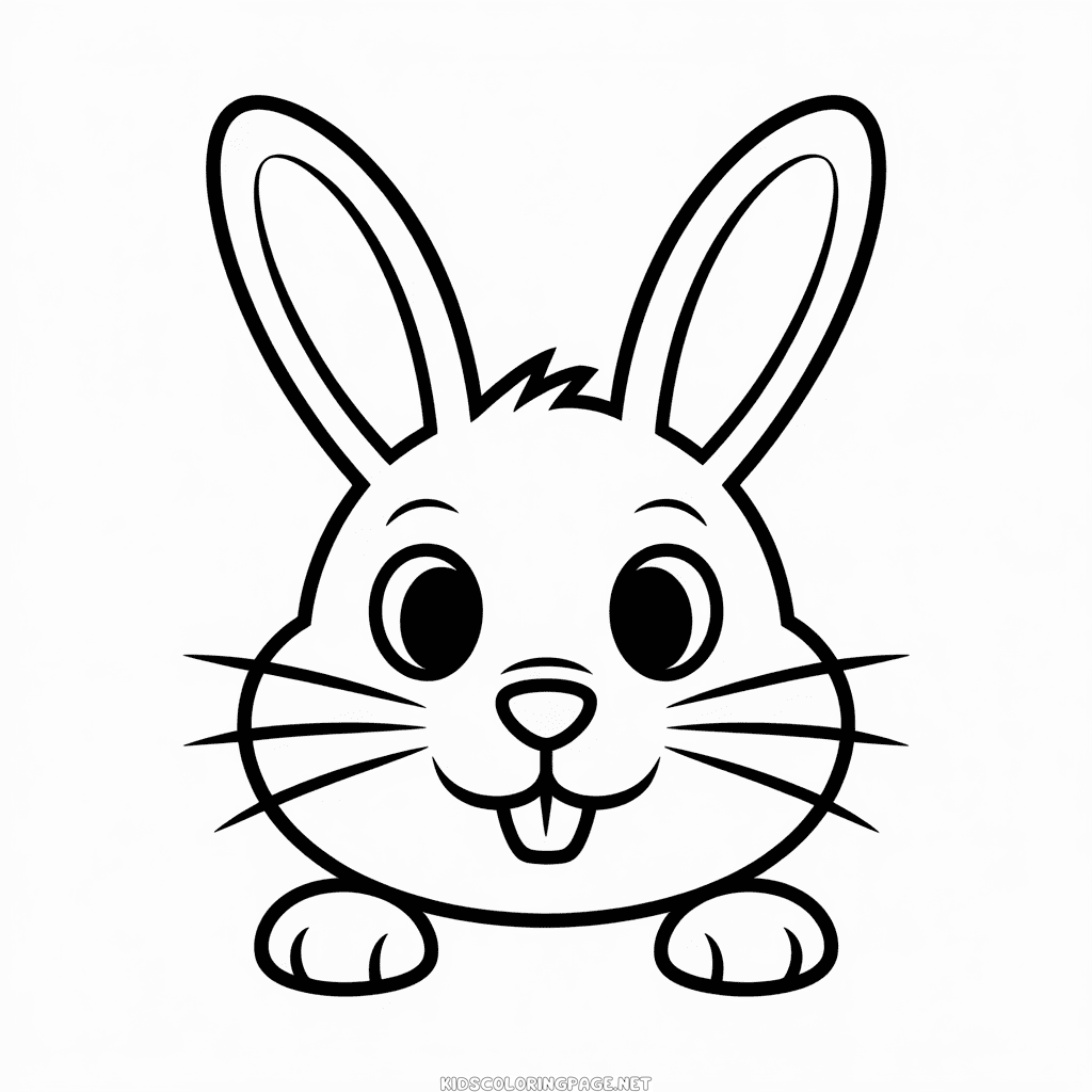 Rabbit Face Coloring Page