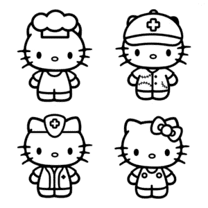 Aesthetic Hello Kitty Coloring Page