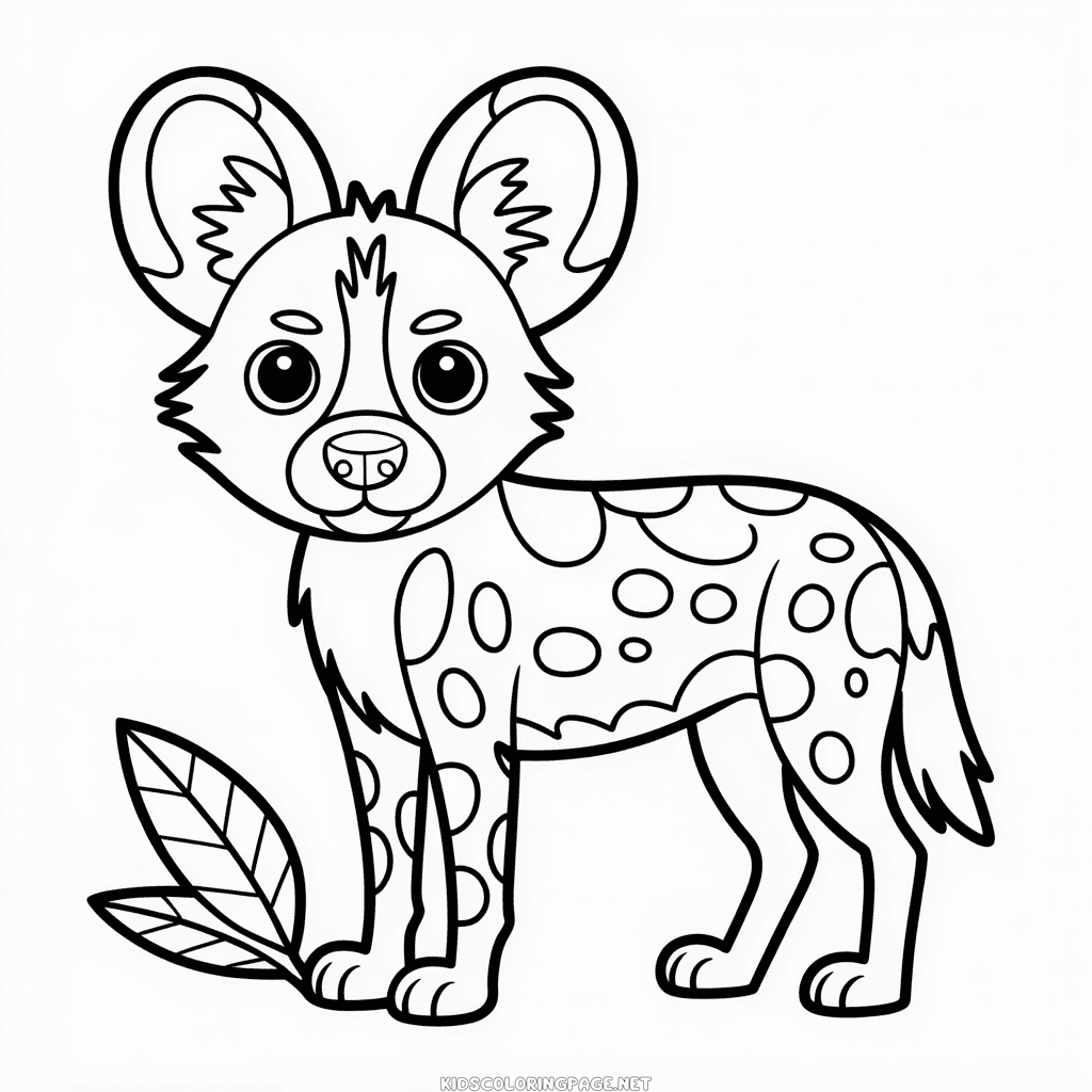 African Wild Dog Coloring Page