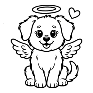 Angel Dog Coloring Page