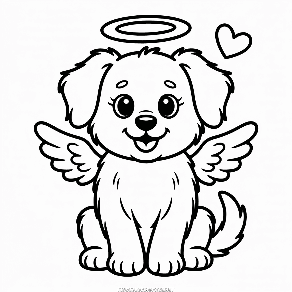Angel Dog Coloring Page