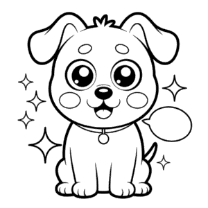 Anime Dog Coloring Page