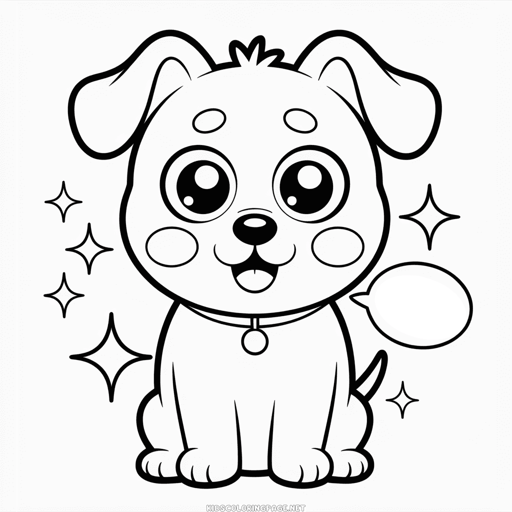 Anime Dog Coloring Page