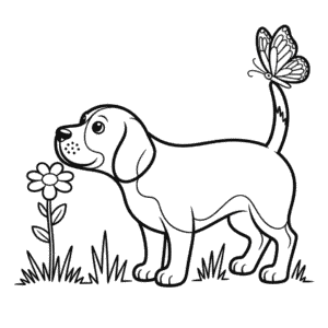 Beagle Dog Coloring Page