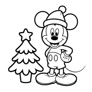 Christmas Mickey Coloring Page