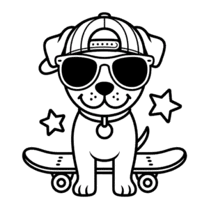 Cool Dog Coloring Page