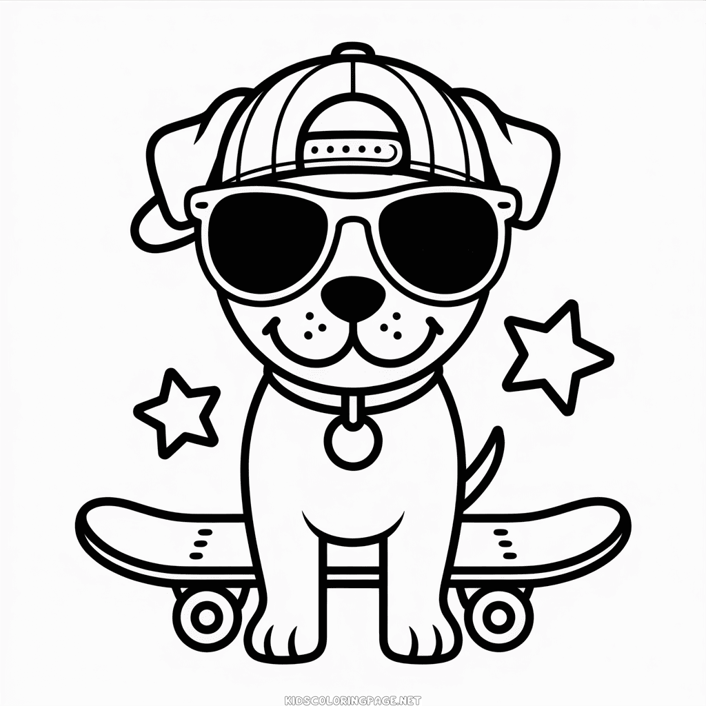 Cool Dog Coloring Page