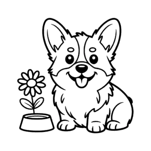 Corgi Dog Coloring Page