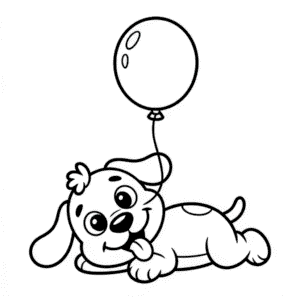 Cute Cartoon Dog Coloring Page