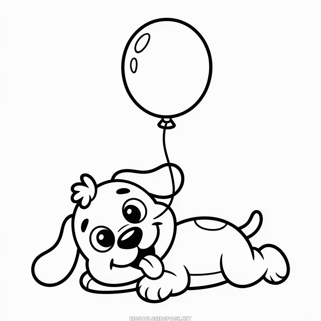 Cute Cartoon Dog Coloring Page