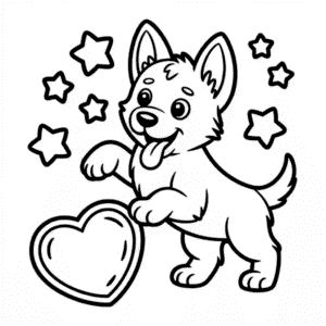 Cute Dog Coloring Page