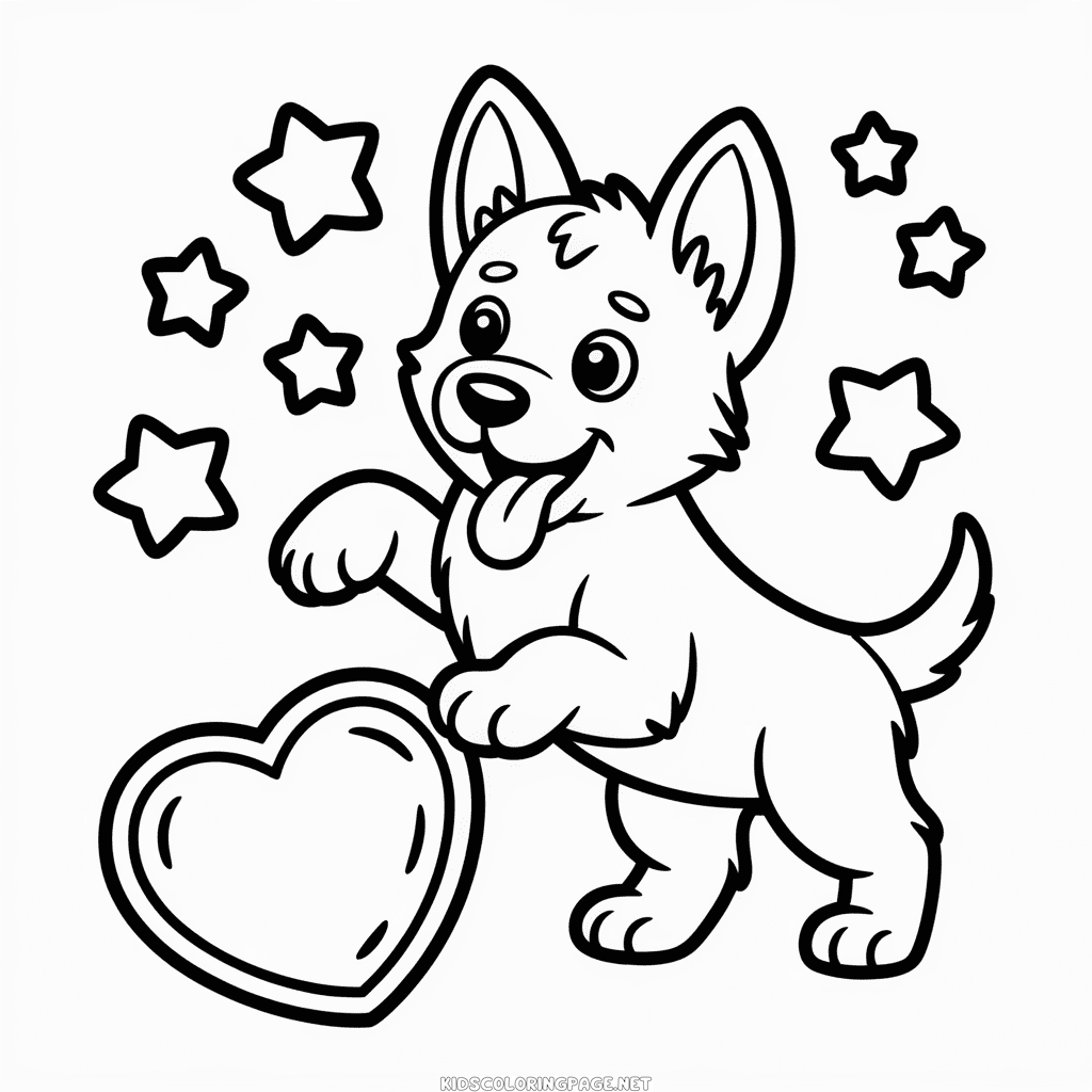 Cute Dog Coloring Page