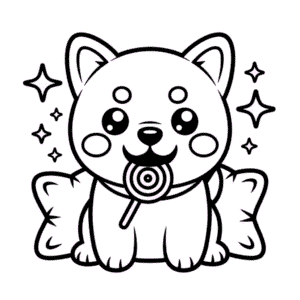 Cute Kawaii Dog Coloring Page
