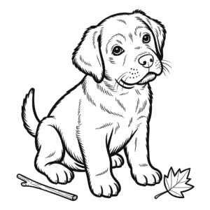 Cute Realistic Dog Coloring Page