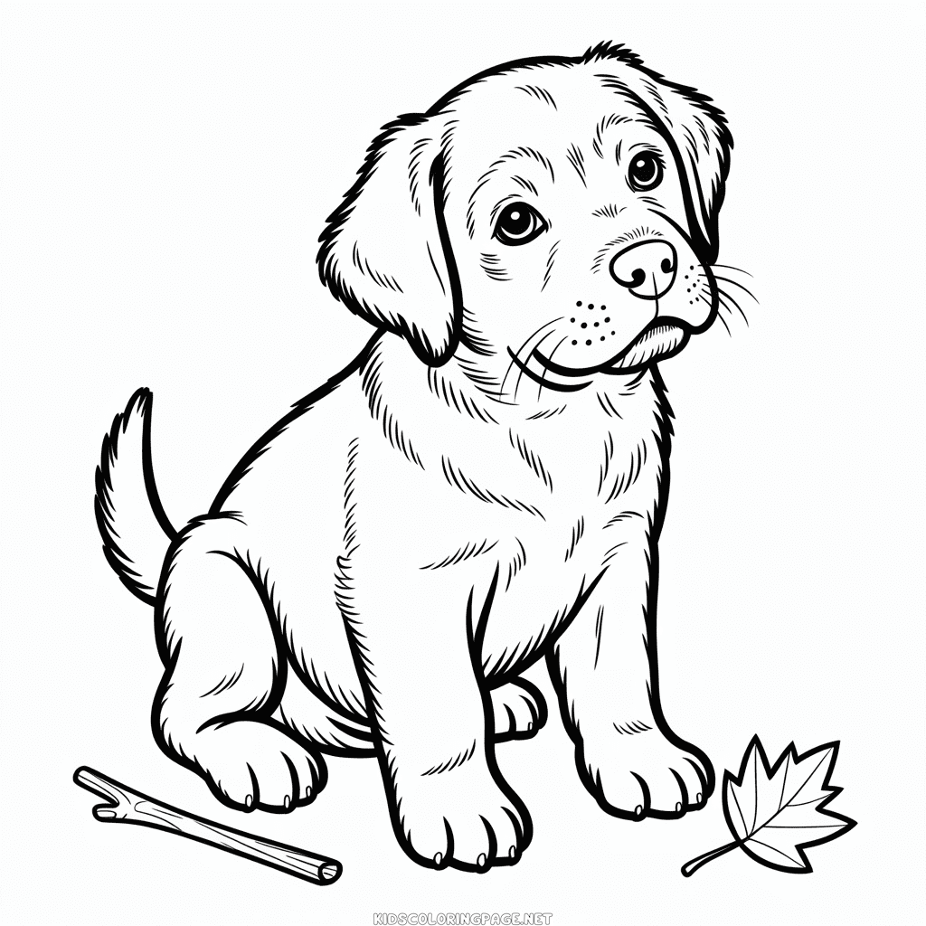 Cute Realistic Dog Coloring Page