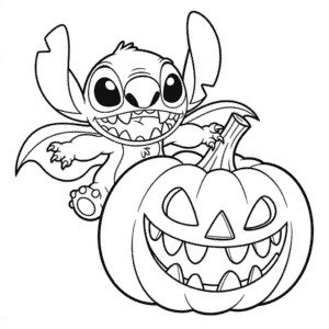Halloween Stitch Coloring Page