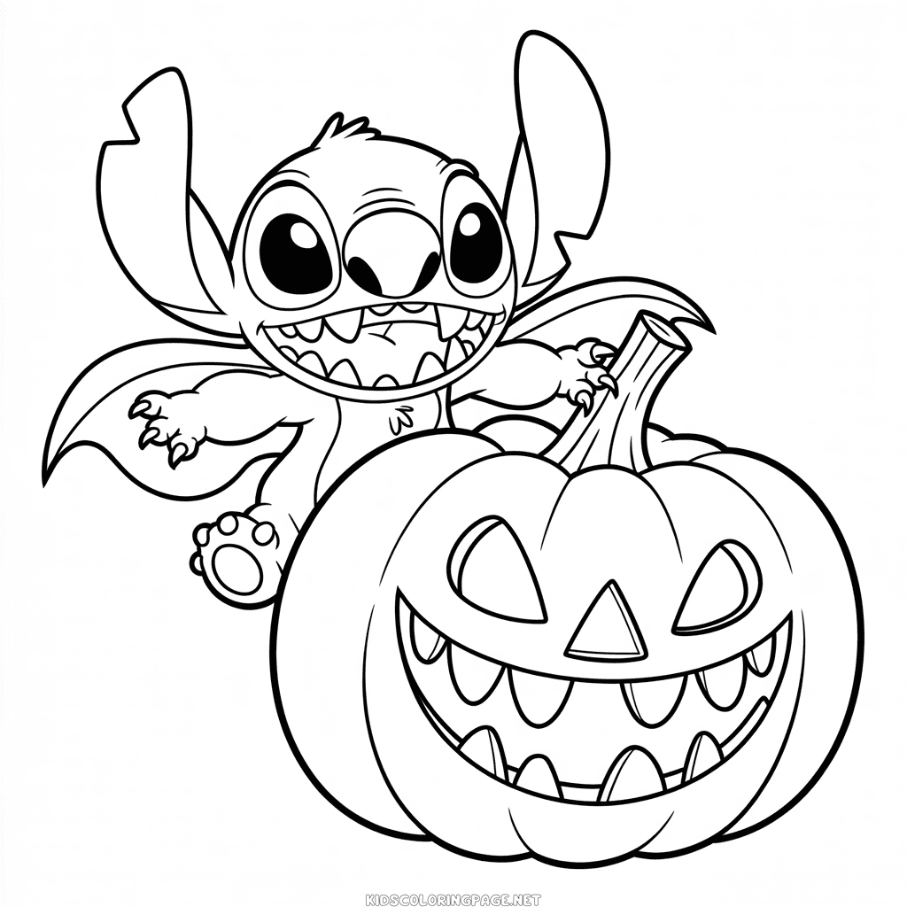 Halloween Stitch Coloring Page