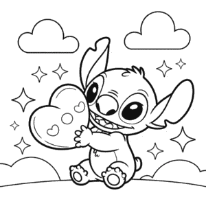 Kawaii Stitch Coloring Page