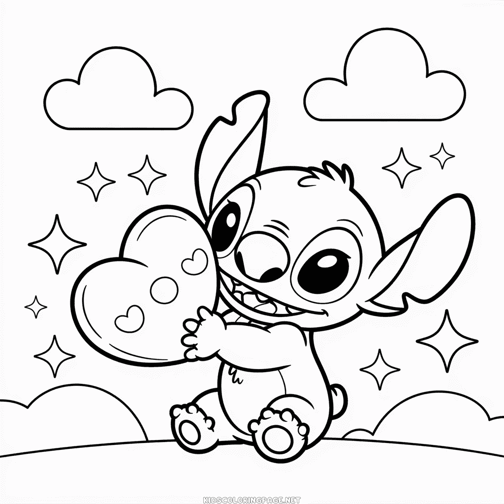 Kawaii Stitch Coloring Page