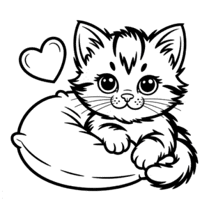 Adorable Cat Coloring Page