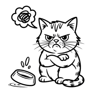 Angry Cat Coloring Page