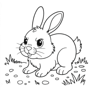 Angry Rabbit Coloring Page