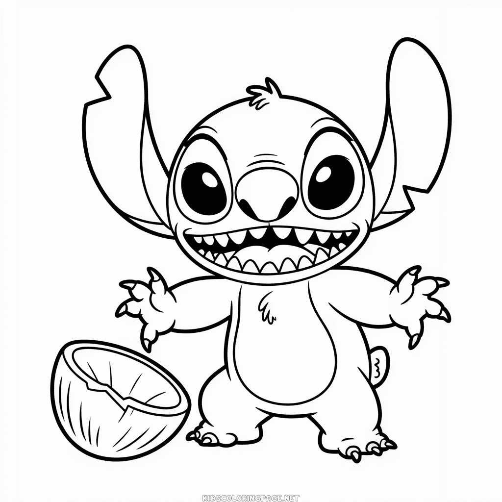 Angry Stitch Coloring Page