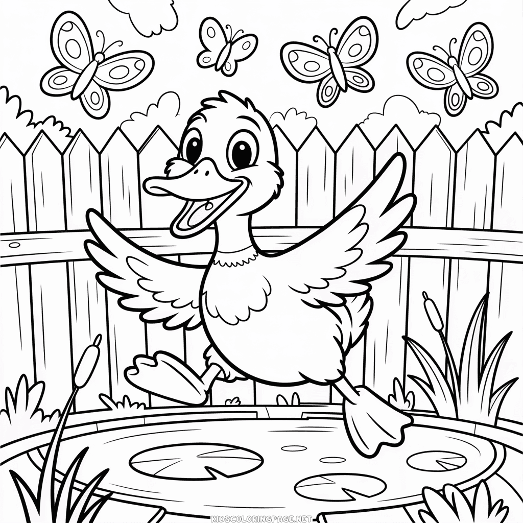 Animated Movie Duck Coloring Page