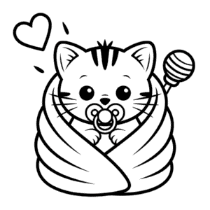 Baby Cat Coloring Page