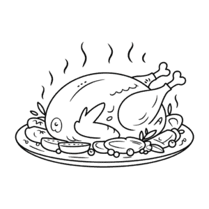 Baked Turkey Coloring Page