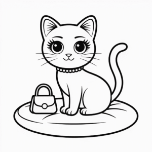 Barbie Cat Coloring Page