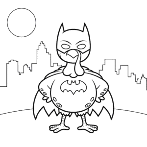Batman Turkey Coloring Page