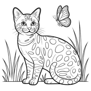 Bengal Cat Coloring Page
