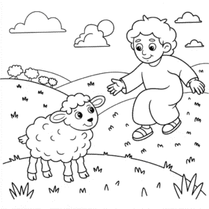 Bible Story The Lost Sheep Coloring Page