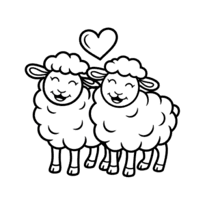 Black and White Sheep Coloring Page