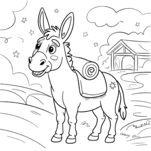 Bo the Donkey Coloring Page