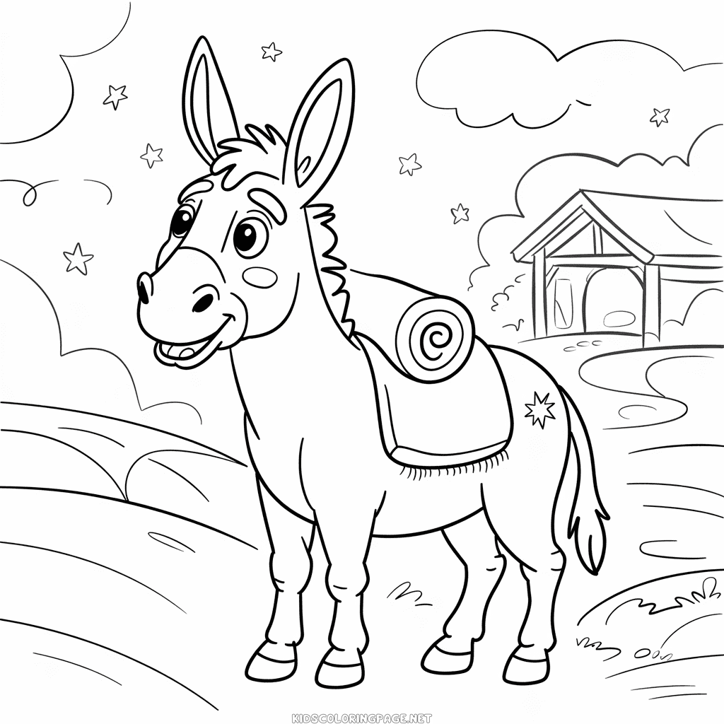 Bo the Donkey Coloring Page