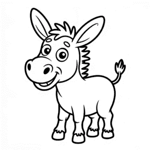 Cartoon Donkey Coloring Page