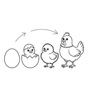 Chicken Life Cycle Coloring Page