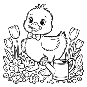 Cute Duck Coloring Page