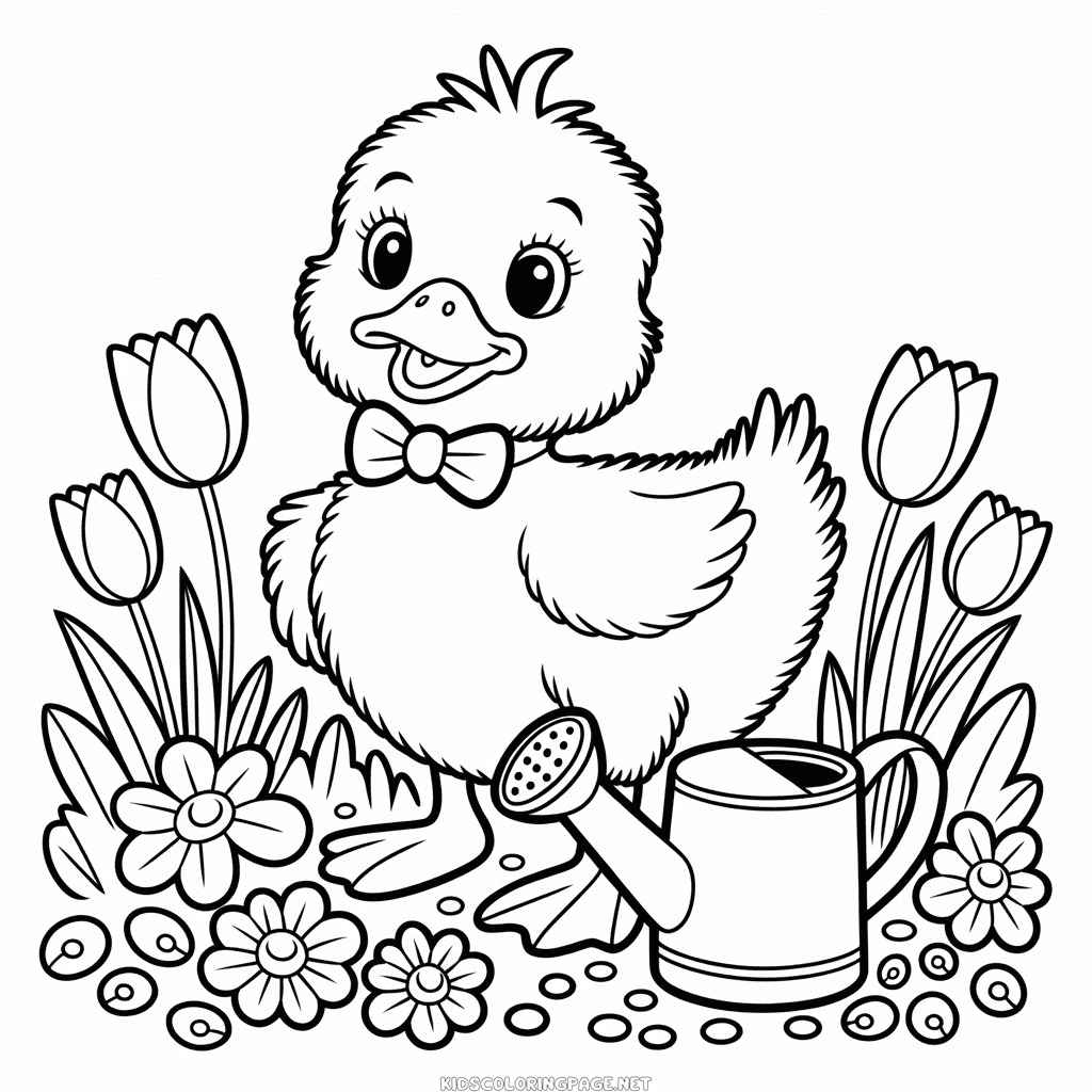 Cute Duck Coloring Page