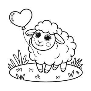Cute Sheep Coloring Page