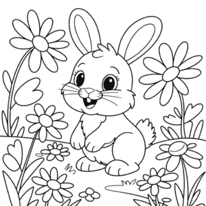 Detailed Rabbit Coloring Page