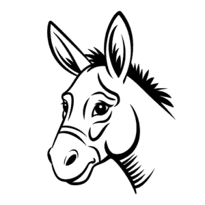 Donkey Head Coloring Page