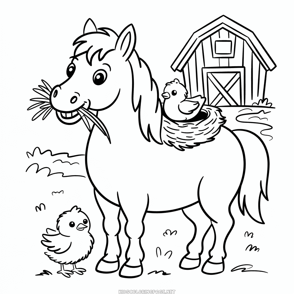 Farm Horse Coloring Page