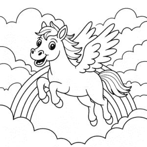 Flying Horse Coloring Page
