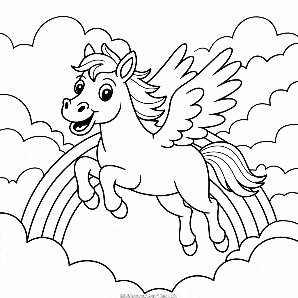 Flying Horse Coloring Page